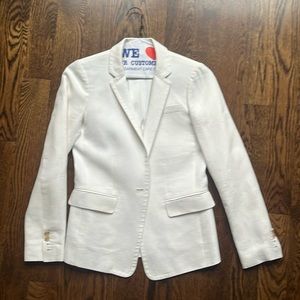 Sz0 J Crew white linen blazer